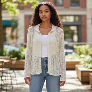 Liz Claiborne Ivory Lace Women's Cardigan
